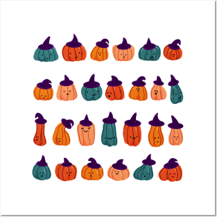 Spooky cute witch pumpkins Posters and Art